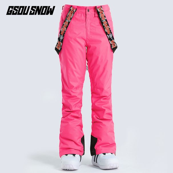 001 Gsousnow For Women Windproof Waterproof Thickened Warm Ski Suit Snowboard Snow Pants With Straps_desvips.com