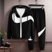 New Youth Sportswear Set, Men's Cardigan Hooded Sweatshirt, Trendy, Fashionable And Handsome Two-piece Set_desvips.com