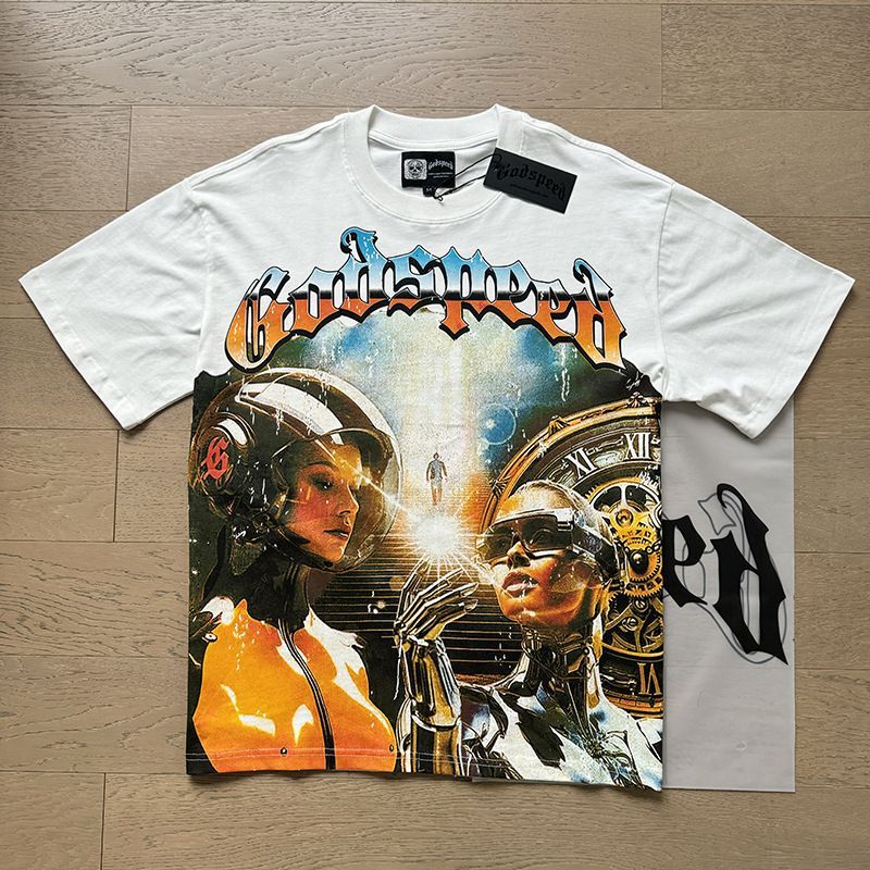New Trendy American Brand Skull Rock Band Couple's Matching Round-Neck Washed Short-Sleeve T-Shirt_desvips.com