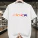 Printed Letter T-Shirt Summer Short Brand Round Neck New Casual Half Sleeve Loose Versatile Trendy Top_desvips.com