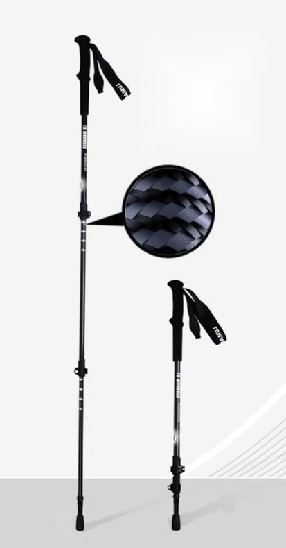 Outdoor 3K Carbon Folding Anti-Slip Walking Trekking One-Piece Dropshipping Telescopic Hiking Stick_desvips.com