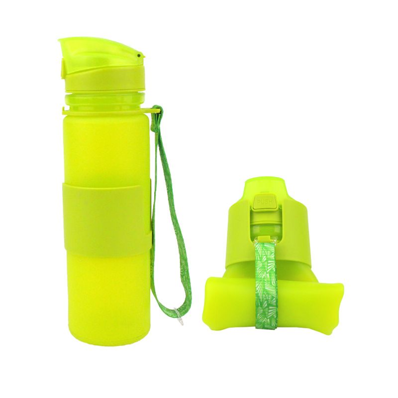 500ml creative silicone folding kettle Running fitness portable water cup outdoor sports water cup_desvips.com