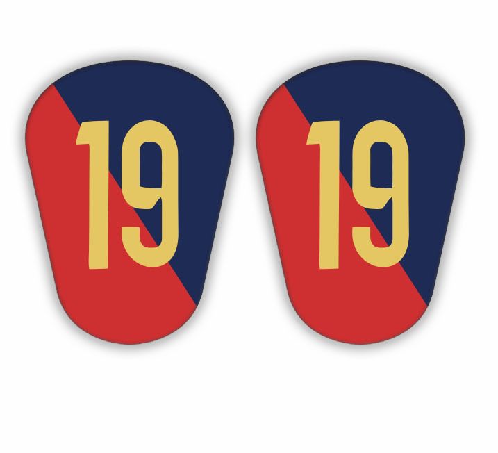 Shin Guard Red And Blue Straight Spelling Number 19 Extra Small Football Shin Pads Mini Mini Shin Pads Training Supplies_desvips.com