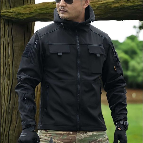 Men's Spring, Autumn, Winter Short Fleece Beetle II Jacket, Outdoor Waterproof Softshell Jacket_desvips.com