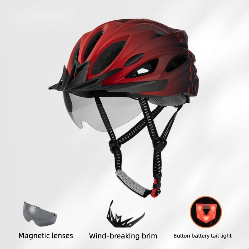 Hat Brim Goggles, Professional Bicycle Helmet, Men's One-piece Molding, Women's Cycling Helmet, Youth Adult Safety Helmet, Summer_desvips.com