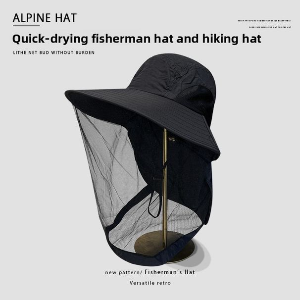 Summer Mesh Face Shield Anti-Mosquito Sun For Women 2025 New Outdoor Wide Brim UV Protection Hiking Hat_desvips.com