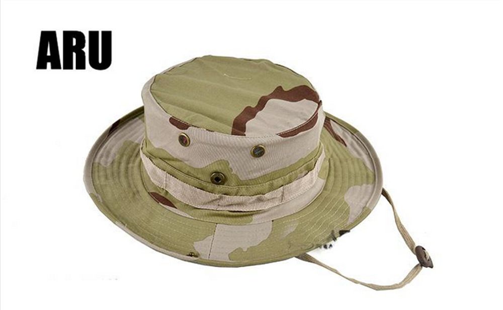 Outdoor Camping Training Cap Camouflage Round Brim Hat Men's Fisherman Hat Desert Camouflage Bennie Hat Men Camouflage Hat Men's Tactical Cap_desvips.com