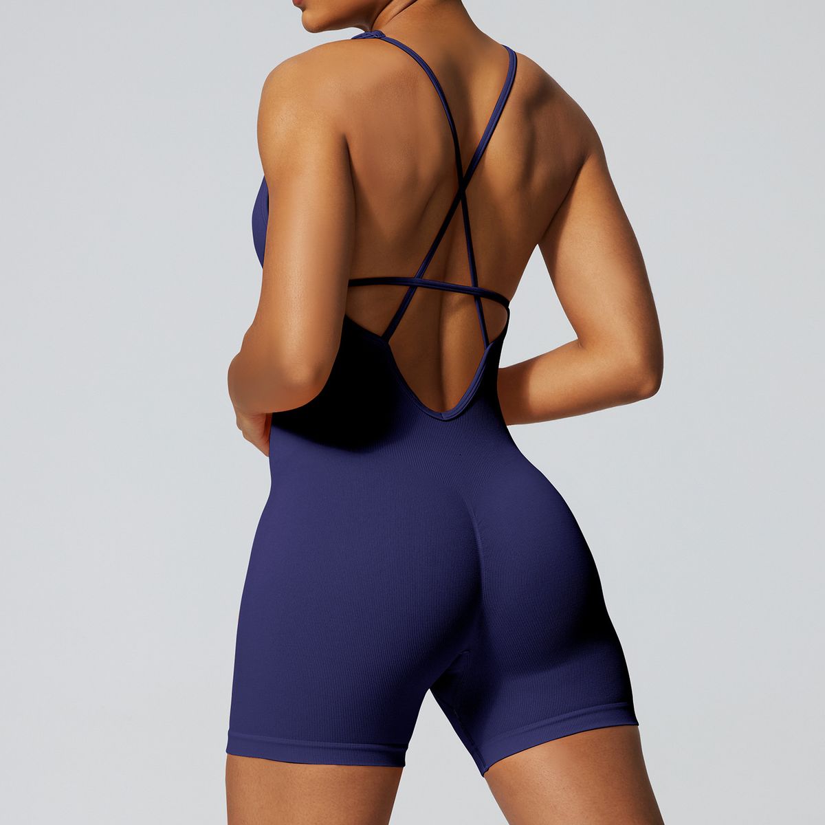 European American Style Seamless Backless Bodysuit High Elasticity Tummy Control Yoga Wear Sportswear For Women Tight Fitting_desvips.com