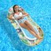 Glitter Flamingo Pool Float Thickened Eco-PVC Inflatable Lounger With Mesh Seat Pillow Single Person Water Hammock For Pool Beach_desvips.com