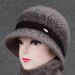 Knitted Warm Wool For Middle-aged Elderly Women, Autumn And Winter, Fleece-lined Grandma Bucket Hat, Old Lady Cotton Hat_desvips.com
