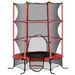 Trampolino Elastico Per Bambini Ø1.6x1.9 M Con Rete Di Sicurezza E Pali Imbottiti, Età 3-10 Anni, Rosso_desvips.com