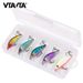 VTAVTA 5pcs 5cm 5g Sinking Minnow Lures With Tackle Box Various Colors Crankbait Wobblers Hard Baits Bass Trout Pike Fishing Kit_desvips.com