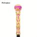 Golden Pink Luxury Round Handle Fashion Stick For Party Decorative Walking Cane Knob Walking Stick Performance Stage Cane 93cm_desvips.com