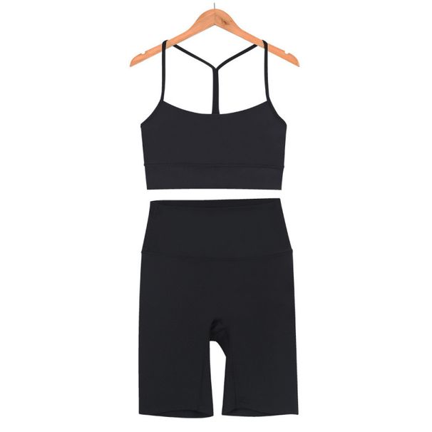 Lulu-style Original Y-back Tank Top Underwear For Women, Fitness Nude-feel Bra, Beautiful Back Five-point Pants Yoga_desvips.com