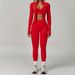 2/3PCS Seamless Yoga Set Gym Workout Athletic Wear Women Legging Fitness Three-piece Top Long Sleeve Sports Suits_desvips.com