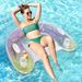 Glitter U-ink Seat Floating Row Inflatable Water Thickened Rainbow Ride Recliner And Hammock Sofa_desvips.com