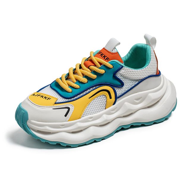 2026 Fashion European Station Sneakers Youth/Men Low Top Lace-Up Thick Sole Non-Slip Wear-Resistant Running Shoes_desvips.com