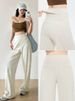 Fitness Girl Loose Straight Leg Sports Pants, Slimming Drape, High-waisted, Suitable For Running, Training, Summer, Breathable Yoga Pants_desvips.com