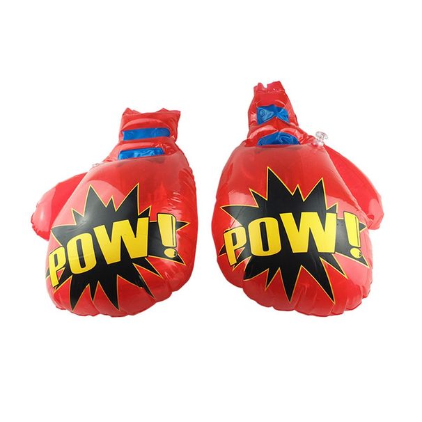 Inflatable PVC Boxing Gloves For Training & Cheering – Transparent Red, Hanging Style, 36x25cm (Pair)_desvips.com