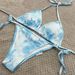 Swimsuit For Women, Sexy Small Chest, Gathered Halter Neck, Removable Chest Pads, Drawstring, Flower Bikini_desvips.com