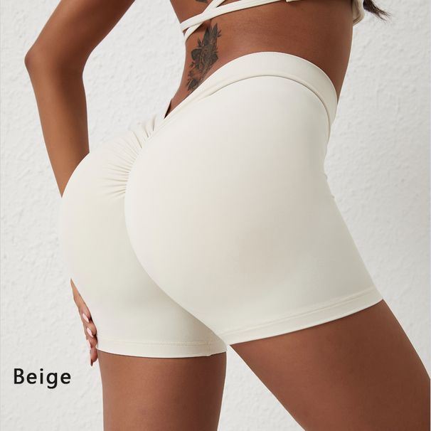 DIAS FIT JOY V-Back High Waisted Hip Lifting Yoga Women's Nylon Tight Fitting Shorts Training Sports Fitness Pants_desvips.com