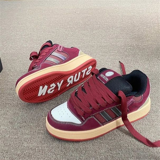 2026 Fashion Sneakers Jogging Shoes Skateboarding Shoes Women/Men PU Splicing Low Top Lace-Up Non-Slip Wear-Resistant Running Shoes 35-44_desvips.com