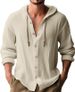 New Cross-border Cotton And Linen Men's Hooded Sweatshirt, Solid Color, Casual Long-sleeved Top For Spring And Summer._desvips.com