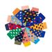 12 Pairs Of Spring And Autumn Dopamine Colorful Polka Dot Mid-calf Socks_desvips.com