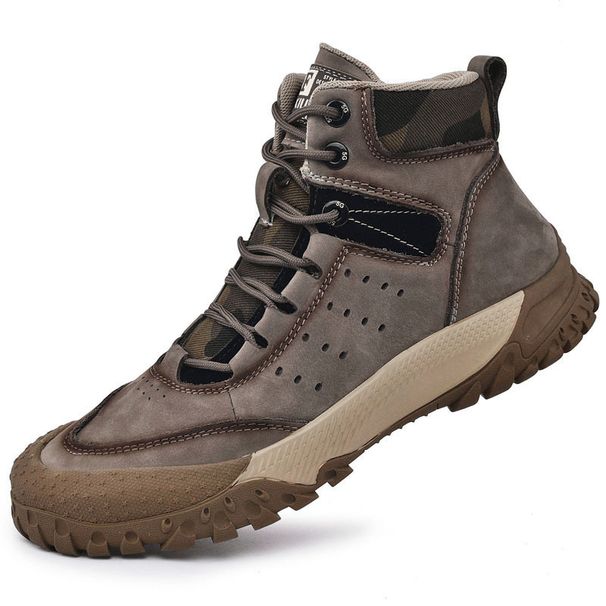 LazyZoom Men's Hiking Non-Slip Lightweight Breathable Autumn Winter Wear-Resistant Genuine Leather Climbing Outdoor Travel Trail_desvips.com
