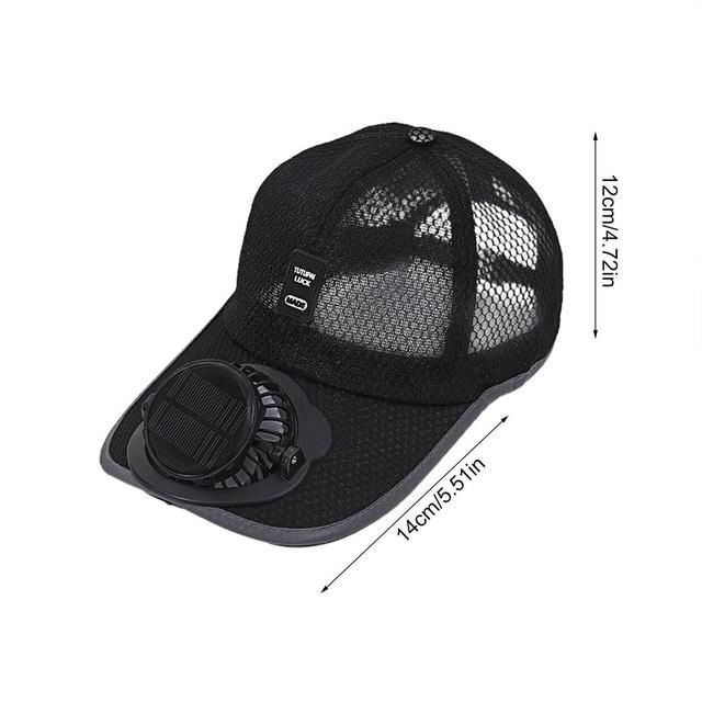 Summer Solar Fan Cap - Baseball Hat With UV Protection_desvips.com