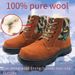 Winter Fur Integrated Martin Pure Wool Short Boots Minus 40 Degrees Snow Boots Men's Non-slip Northeast Extra Thick Cotton Shoes_desvips.com