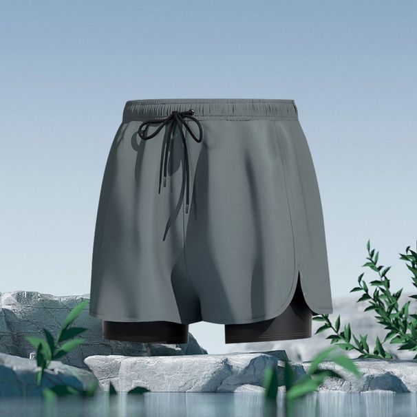 Two-Piece Suits Swimming Trunks Men's Large Size Anti Embarrassment New Professional Beach Pants Hot Spring Full Set Of Swimming Equipment_desvips.com