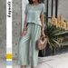 women's clothing spring and summer casual fashion solid color short-sleeved trousers suit_desvips.com