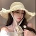 Summer Sun For Women 2025 New Style Beach Vacation Wide Brim Fisherman Sunshade Ribbon Straw Hat_desvips.com