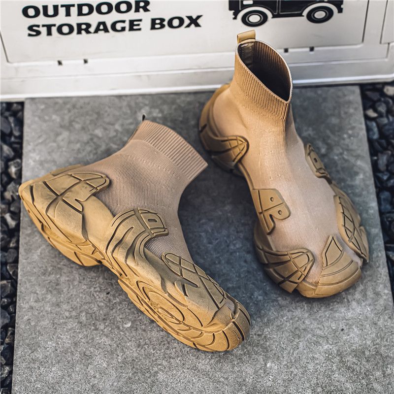 Outdoor Winter Men Casual Boots Digner Soft Sneakers Breathbale Men‘s Socks Slip-On Flat Lightweight Walking Sport_desvips.com