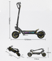 OOTD T10 Pro 1300W*2 Dual Motors Electric Scooter 52V 23.4Ah Battery 65km/h Max Speed Hydraulic Brake Dual Suspension 11" Off-road E-scooter_desvips.com