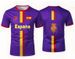 Stylish Spanish Flag Print Soccer T-shirt, Trendy Summer Breathable National Print, Cool Streetwear, Short Sleeve_desvips.com