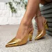 Gold Fashion Party Evening Irregular Pointed Toe Thin Buckle High Heel Sandals New Women's Shoes_desvips.com
