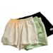 RenMou 2022 Summer Thin Running Pants Women's Sports Home Student Korean Edition Loose Solid Color Letter Casual Shorts Exclusive Supply_desvips.com