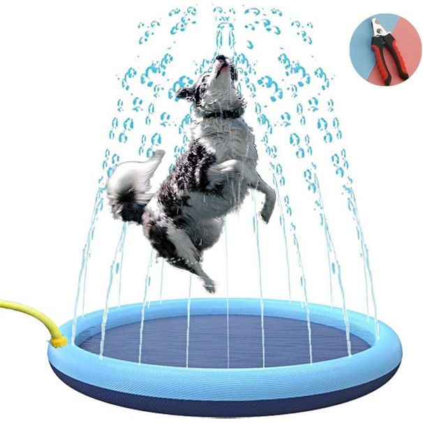 Non Slip Pet Spray Mats For Outdoor Pet Water Play And Bathing; Foldable Bathing Tubs._desvips.com