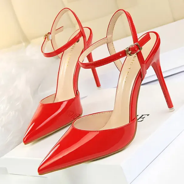 BIGTREE Fashion High Shoes Patent Leather Woman Pumps Sexy Blue Sliver Stiletto Heels Women Sandals 2024 4 46053_desvips.com