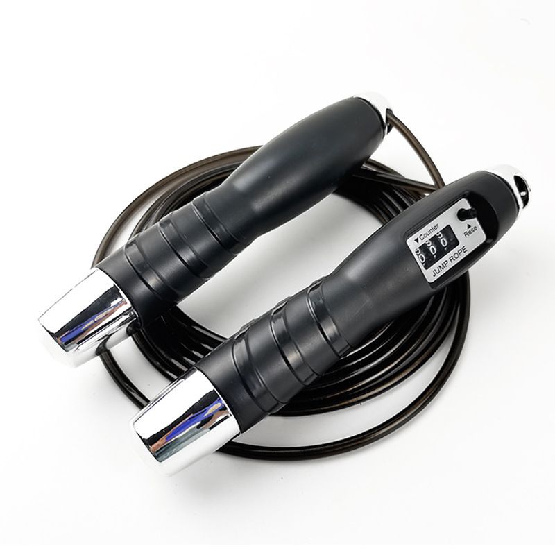 Outdoor Sports Fitness Fat Burning Fat Reduction Skipping Rope Gold Plated Steel Wire Counting Skipping Rope Student Training Bearing Skipping Rope_desvips.com