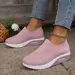 New Fashion Women Mesh Breathable Vulcanized Sneakers Woman Platform Solid Color Casual Ladies Wedges Walking Shoes_desvips.com
