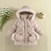 Girls' Snow Jacket, Solid Color Warm For Toddlers Young Children, Stylish Mid-length Top, Cotton Coat, Autumn And Winter_desvips.com