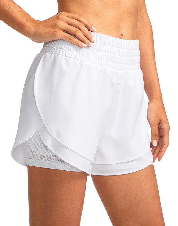Soothfeel Womens 2 In 1 Running Shorts High Waisted Athletic Workout Shorts_desvips.com