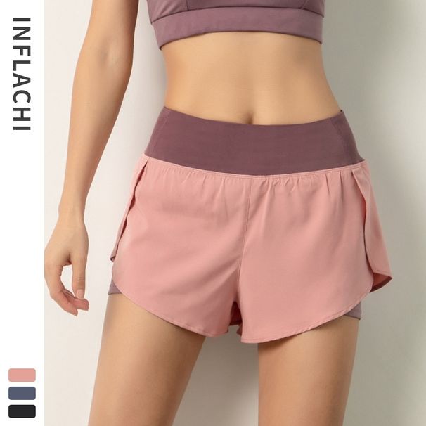 RenMou Summer Quick-Dry Sports For Women, Two-Piece, Anti-Exposure, Lightweight, Breathable, Outer Wear, Hot Pants,_desvips.com