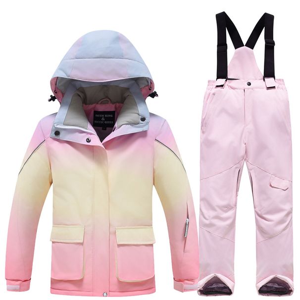 Children's Suit Set For Girls Winter Outdoor Windproof Water-Resistant Warm Thickened Ski Jacket And Pants New Style_desvips.com