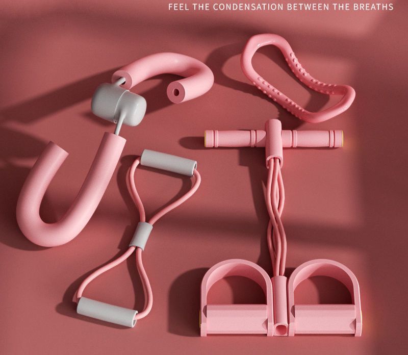 Yoga Fitness 4 Piece Set 11 Piece Set Foot Pedal Puller Leg Beauty Device Yoga Ring Eight Character Puller_desvips.com