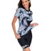 Women's Short Sleeve Rash Guard Swimsuit Set - UPF 50+ Surfing & Swimwear Quick-Dry Two-Piece With Sexy Athletic Design_desvips.com