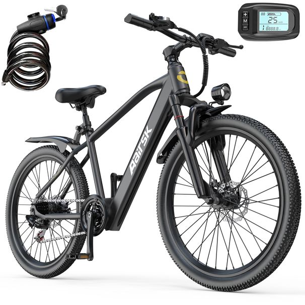 Aairsk GT300 Electric Bike 26inch With 36V 10AH Lithium Battery, 7-Speed Shimano_desvips.com